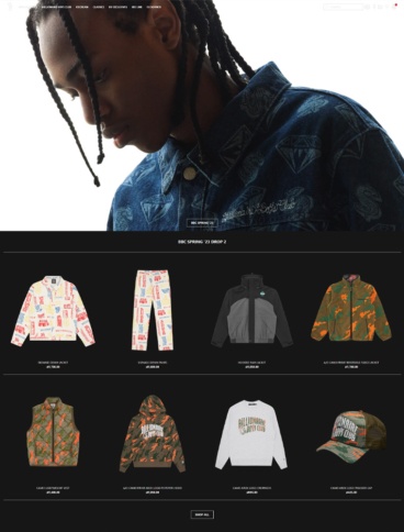 eCommerce website: Billionaire Boys Club
