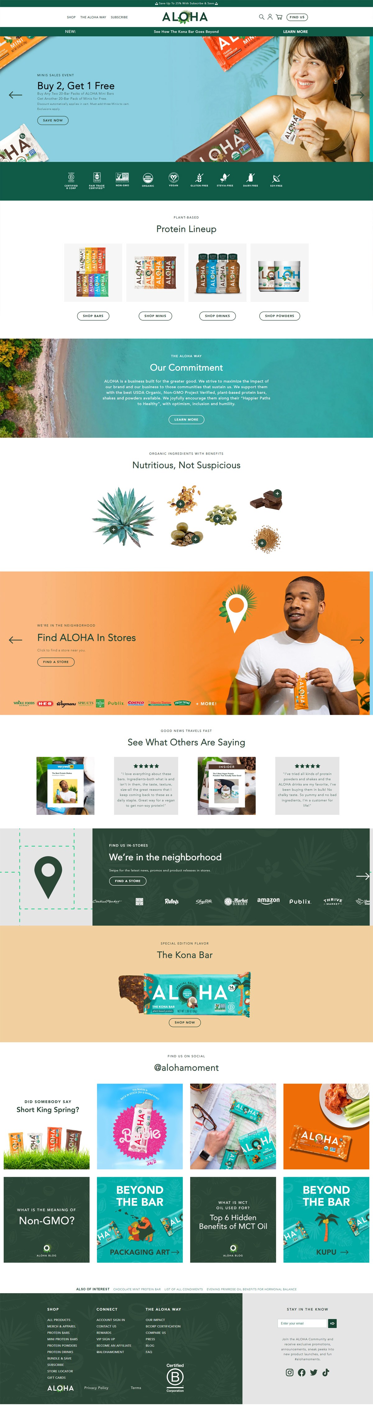 eCommerce website: Aloha