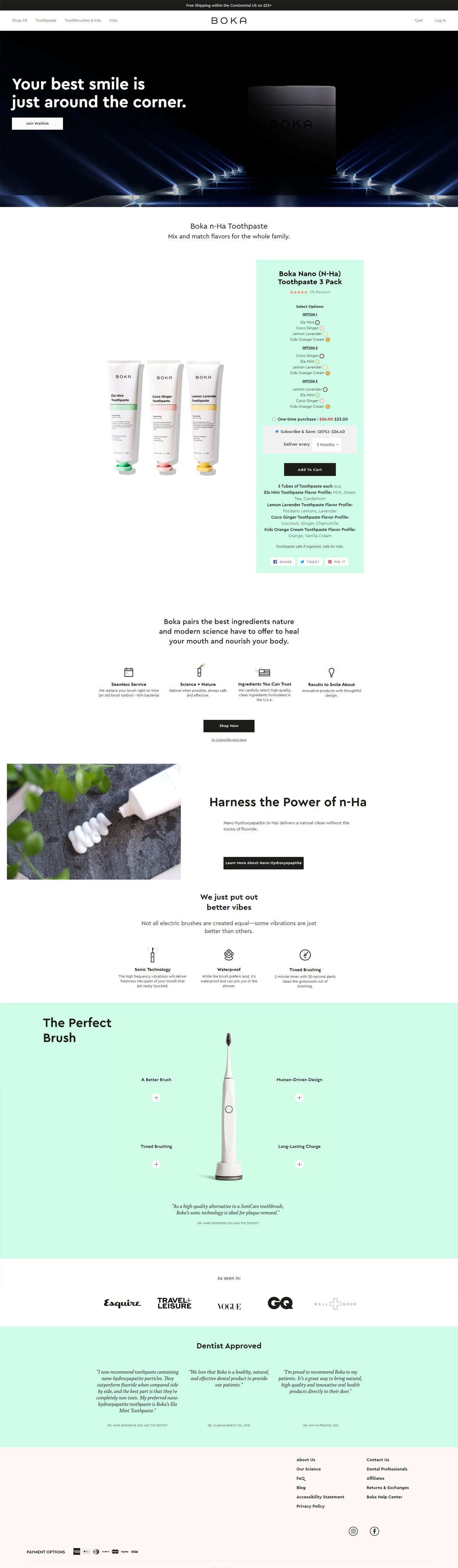 eCommerce website: Boka