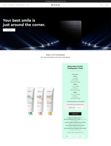 eCommerce website: Boka