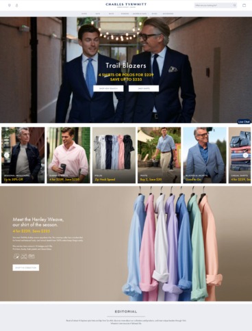 eCommerce website: Charles Tyrwhitt
