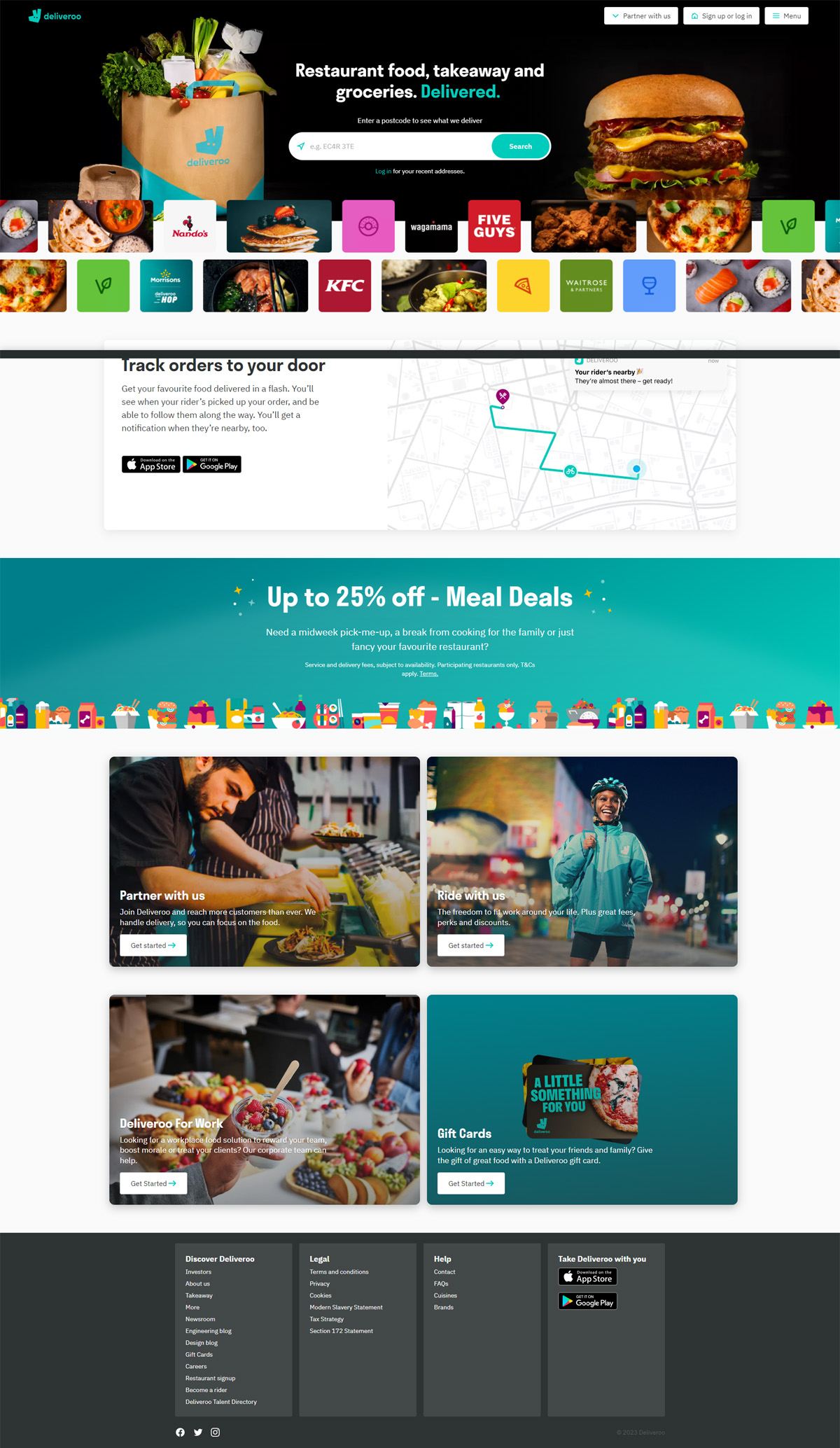 eCommerce website: Deliveroo