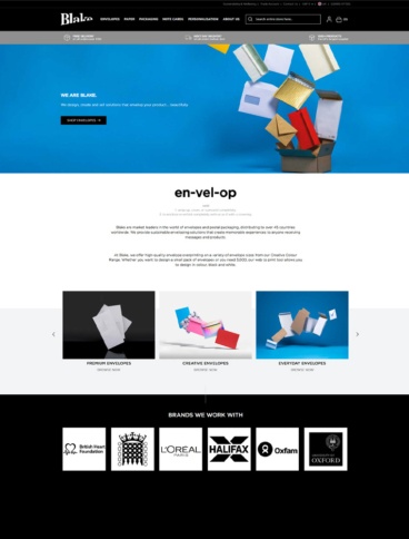 eCommerce website: Blake Envelopes