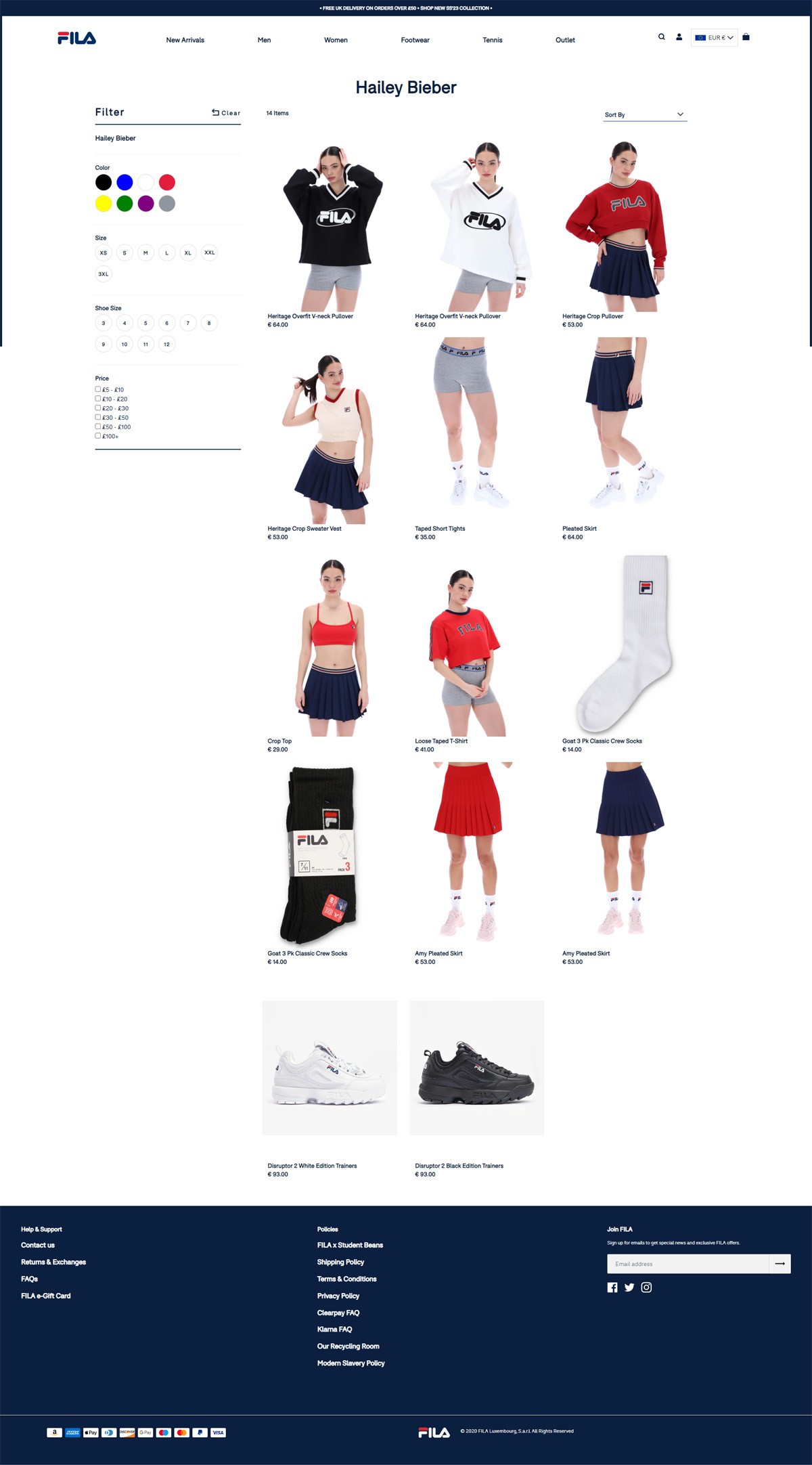 eCommerce website: Fila