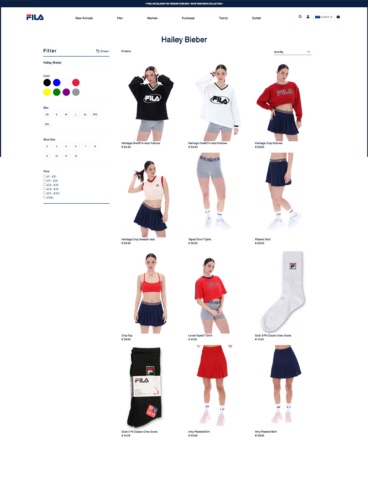 eCommerce website: Fila