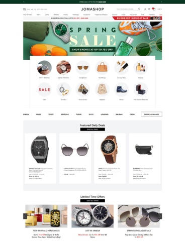 eCommerce website: Jomashop