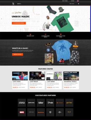eCommerce website: Loot Crate