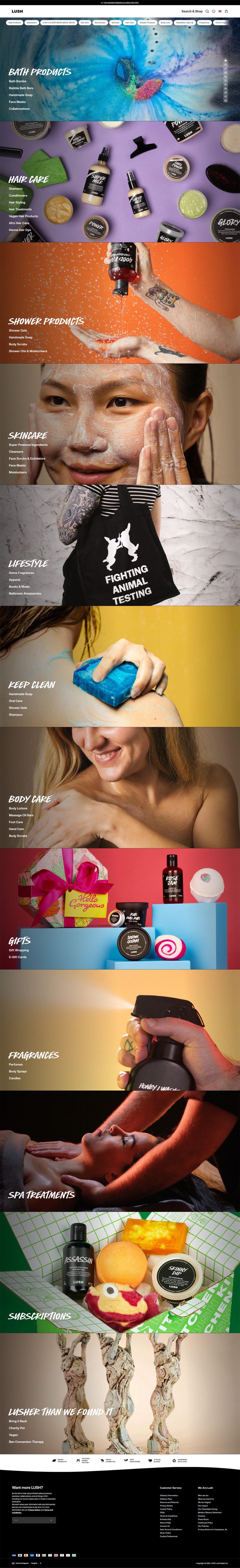 eCommerce website: Lush