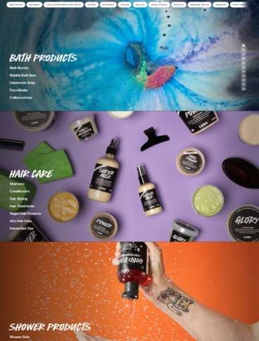 eCommerce website: Lush
