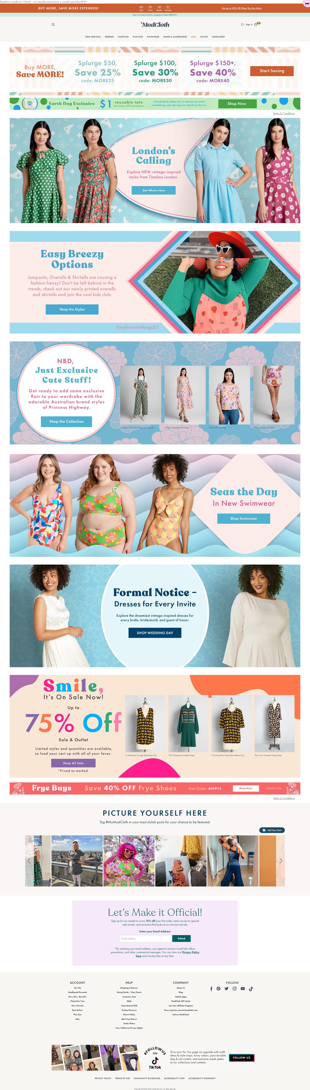 eCommerce website: Modcloth
