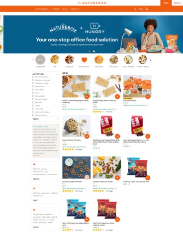 eCommerce website: Nature Box