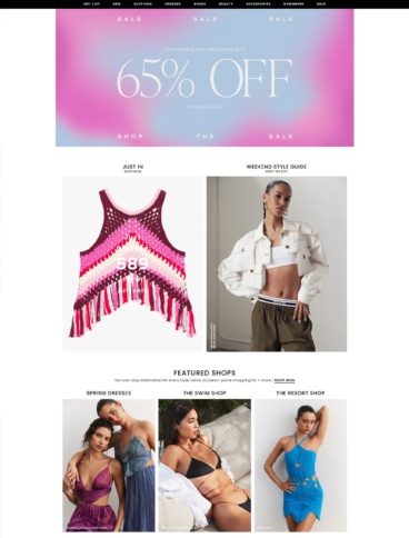 eCommerce website: Revolve