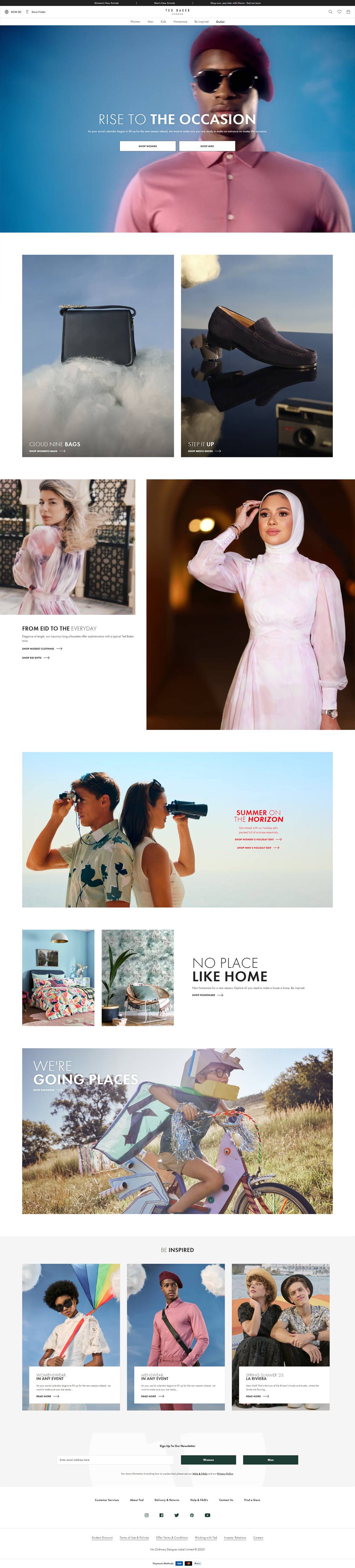 eCommerce website: Ted Baker