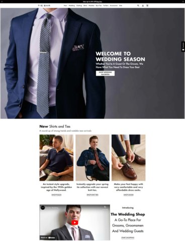 eCommerce website: The Tie Bar