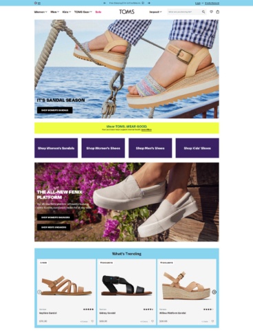 eCommerce website: Toms