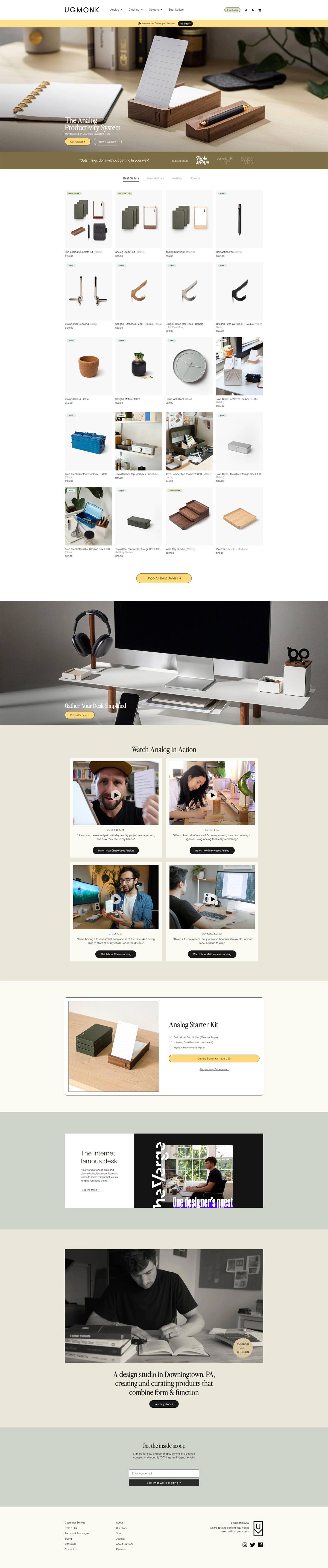 eCommerce website: Ugmonk