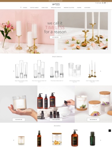 eCommerce website: Yummi Candles