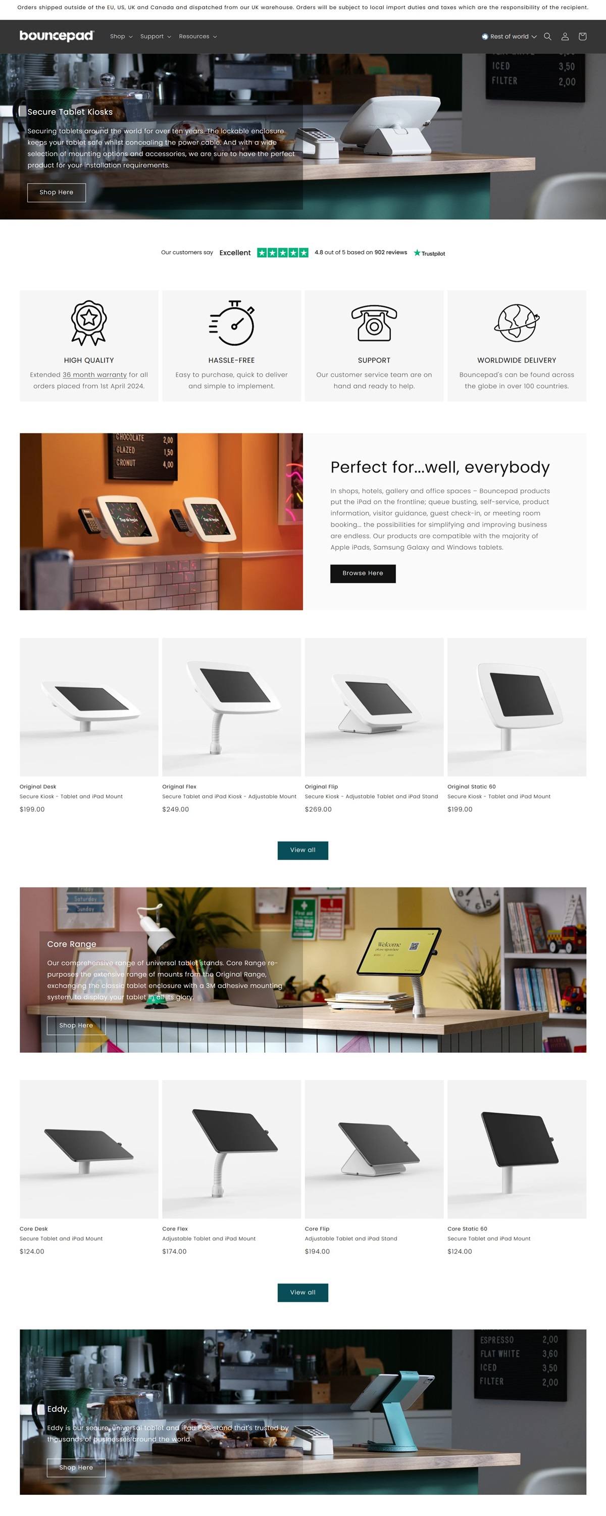 eCommerce website: Bouncepad