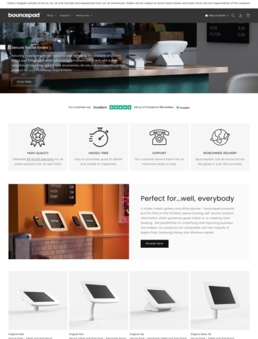 eCommerce website: Bouncepad