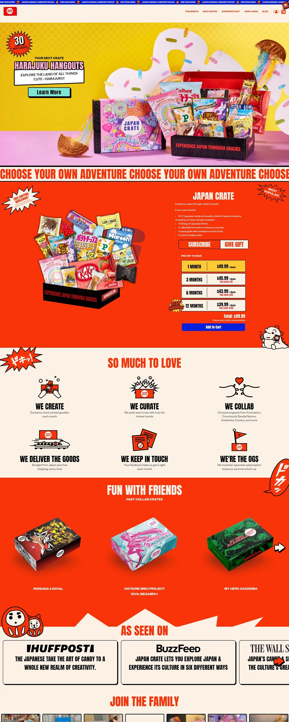 eCommerce website: Japan Crate