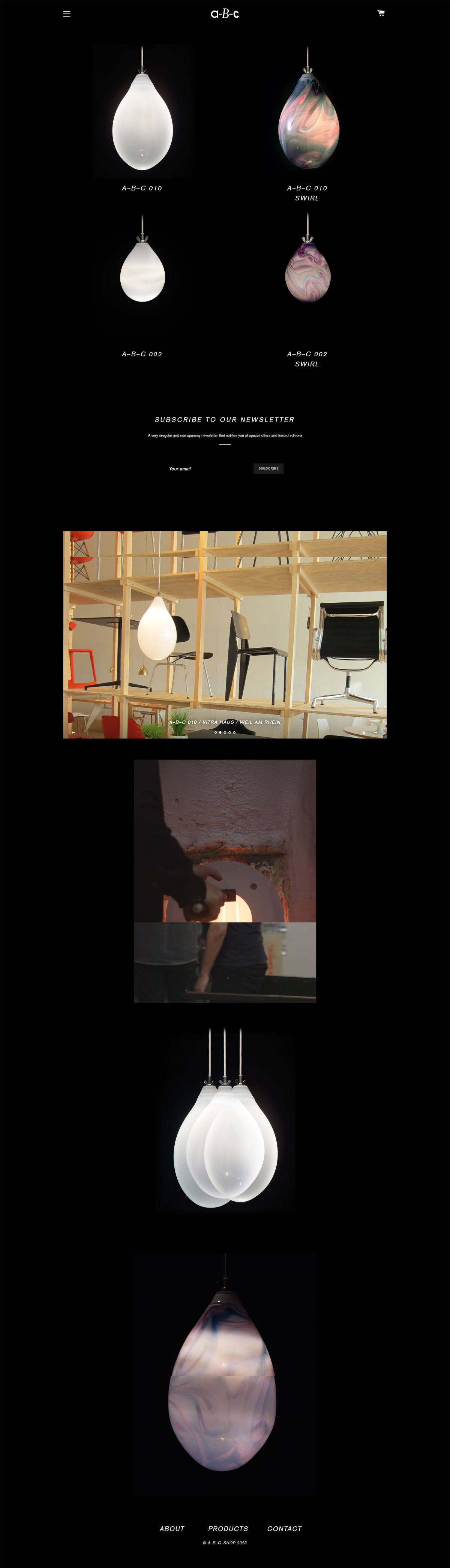 eCommerce website: A-B-C