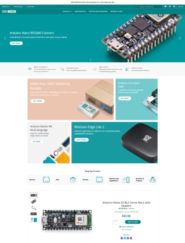 eCommerce website: Arduino