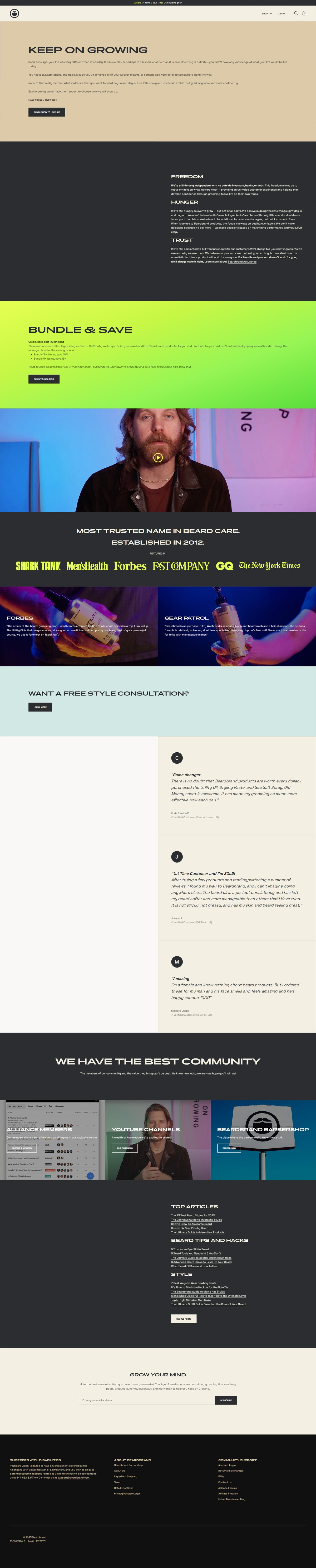 eCommerce website: Beardbrand