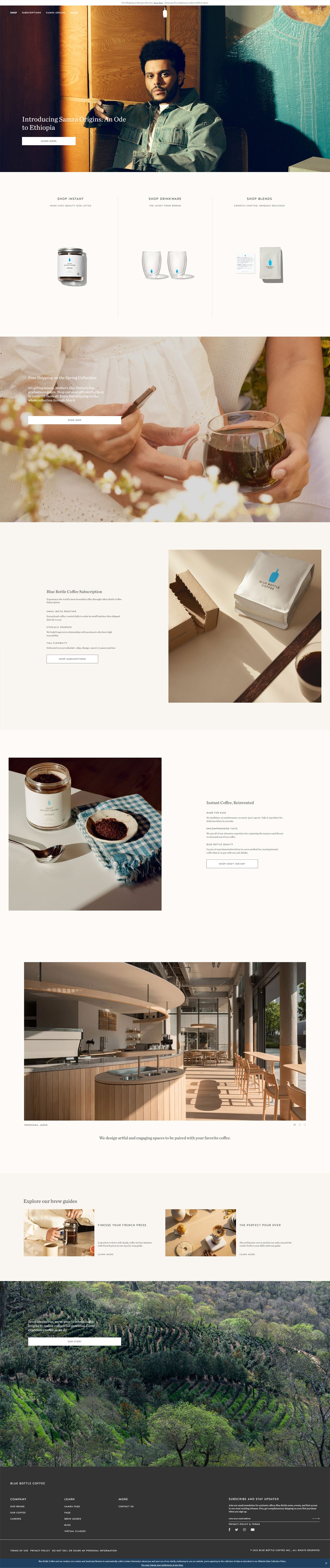 eCommerce website: Bluebottle Coffee