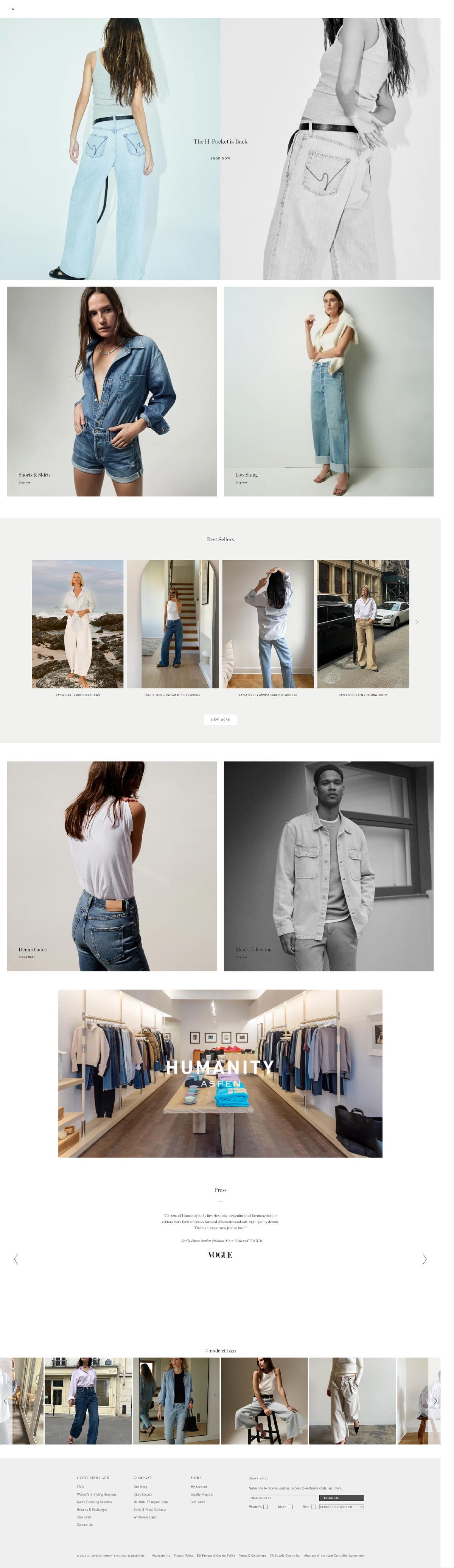 eCommerce website: Citizens Of Humanity