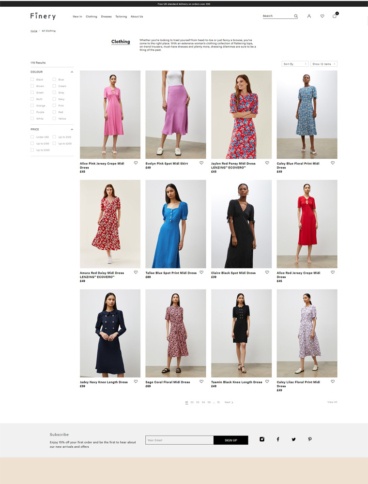 eCommerce website: Finery London
