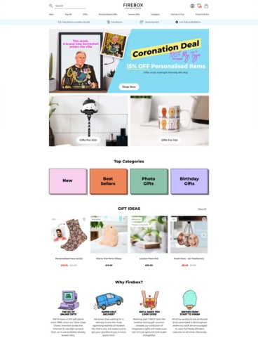 eCommerce website: Firebox