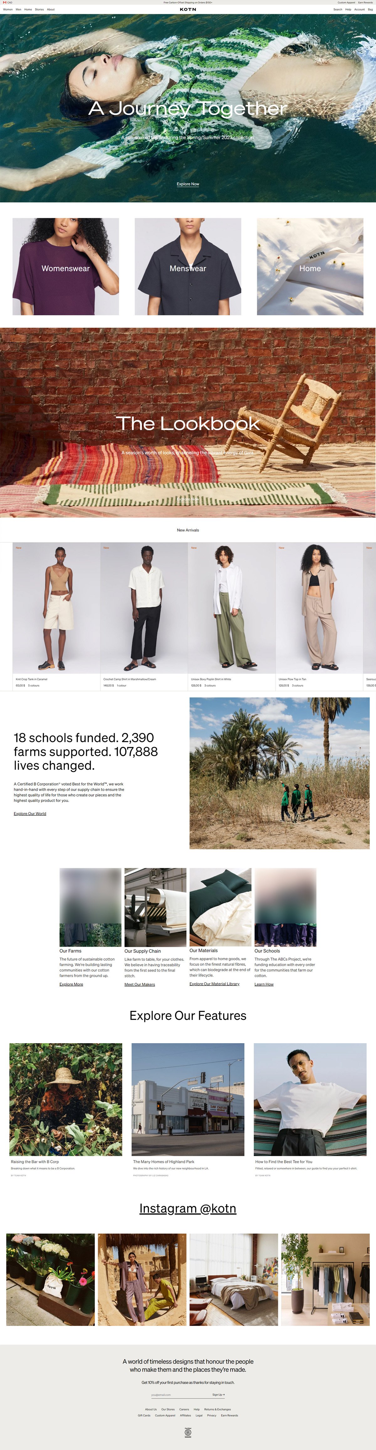 eCommerce website: KOTN
