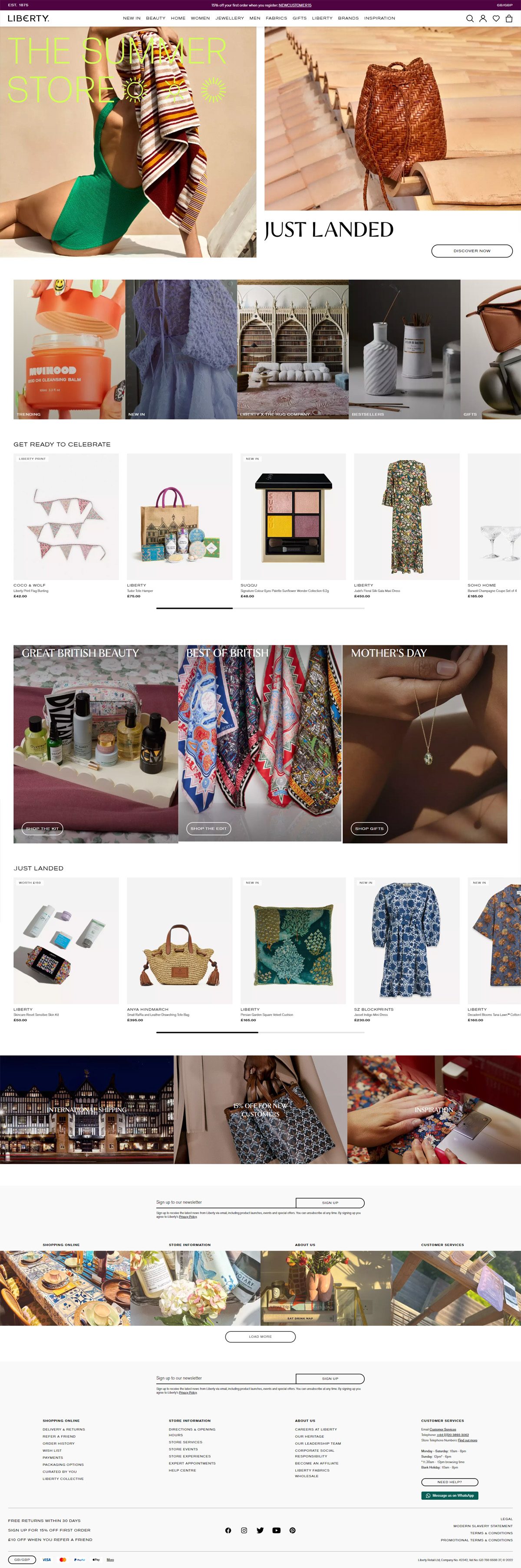 eCommerce website: Liberty