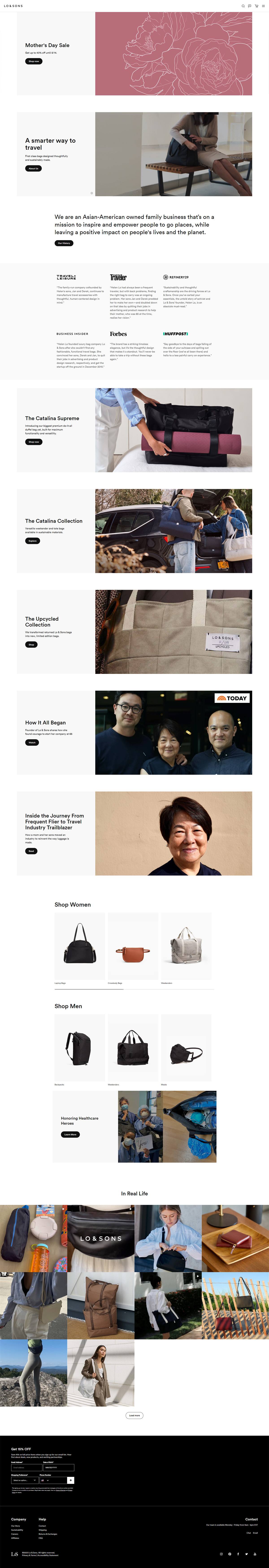 eCommerce website: Lo & Sons