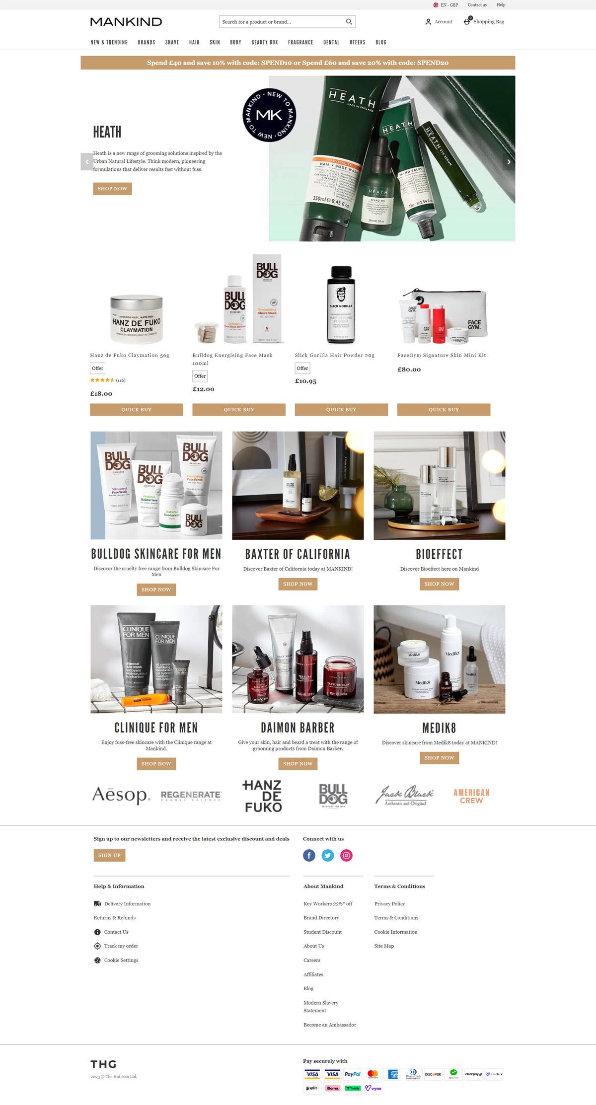 eCommerce website: Mankind