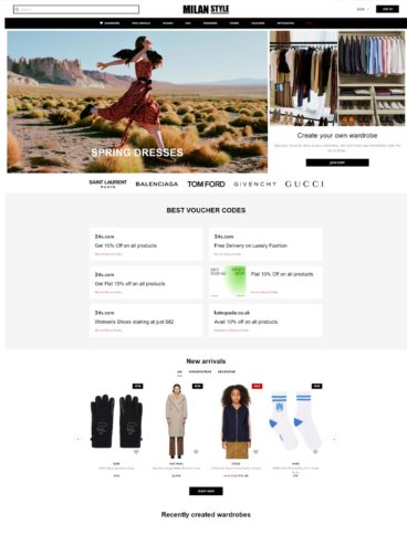 eCommerce website: Milan Style