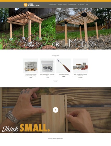 eCommerce website: Mini Materials
