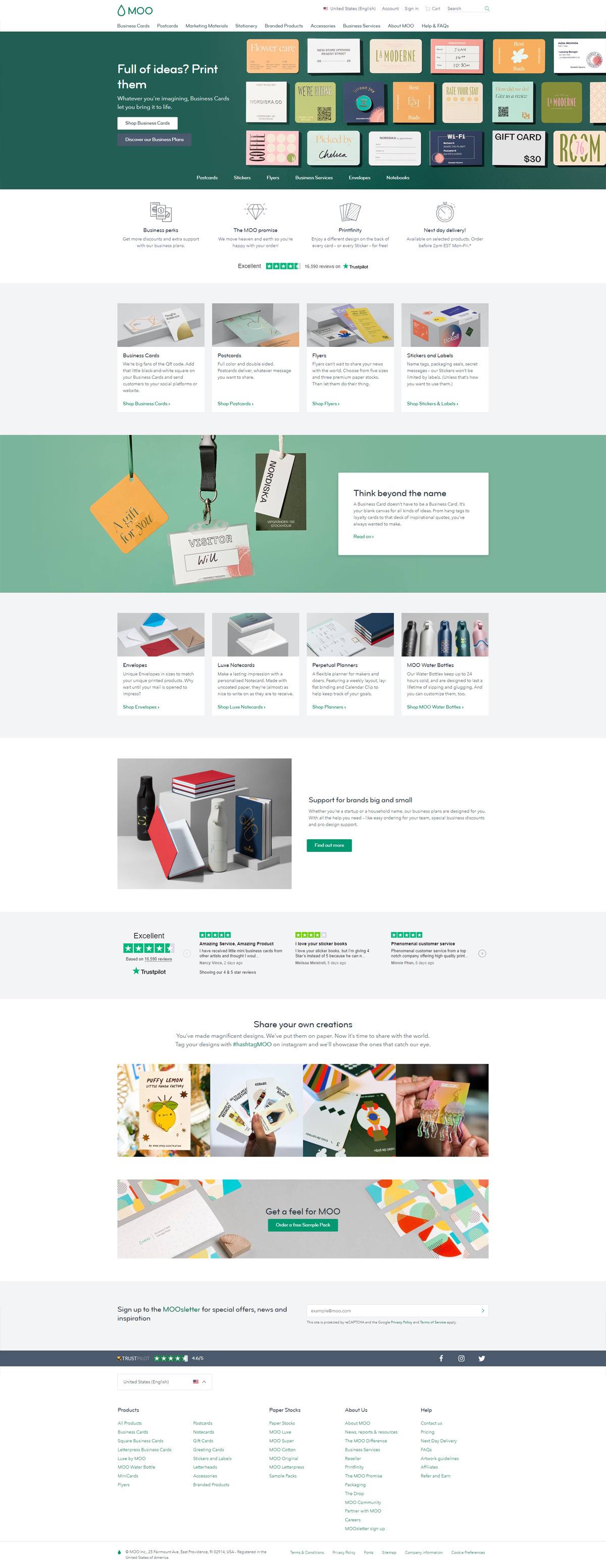 eCommerce website: Moo