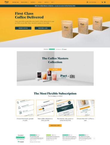 eCommerce website: Pact Coffee