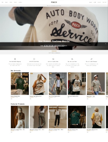 eCommerce website: P & Co.