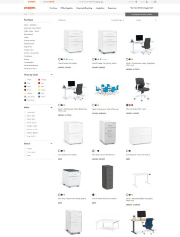 eCommerce website: Poppin