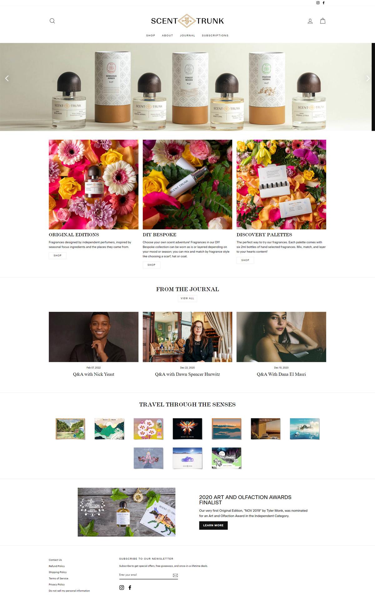 eCommerce website: Scent Trunk