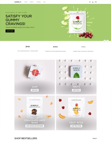 eCommerce website: Simply Gum