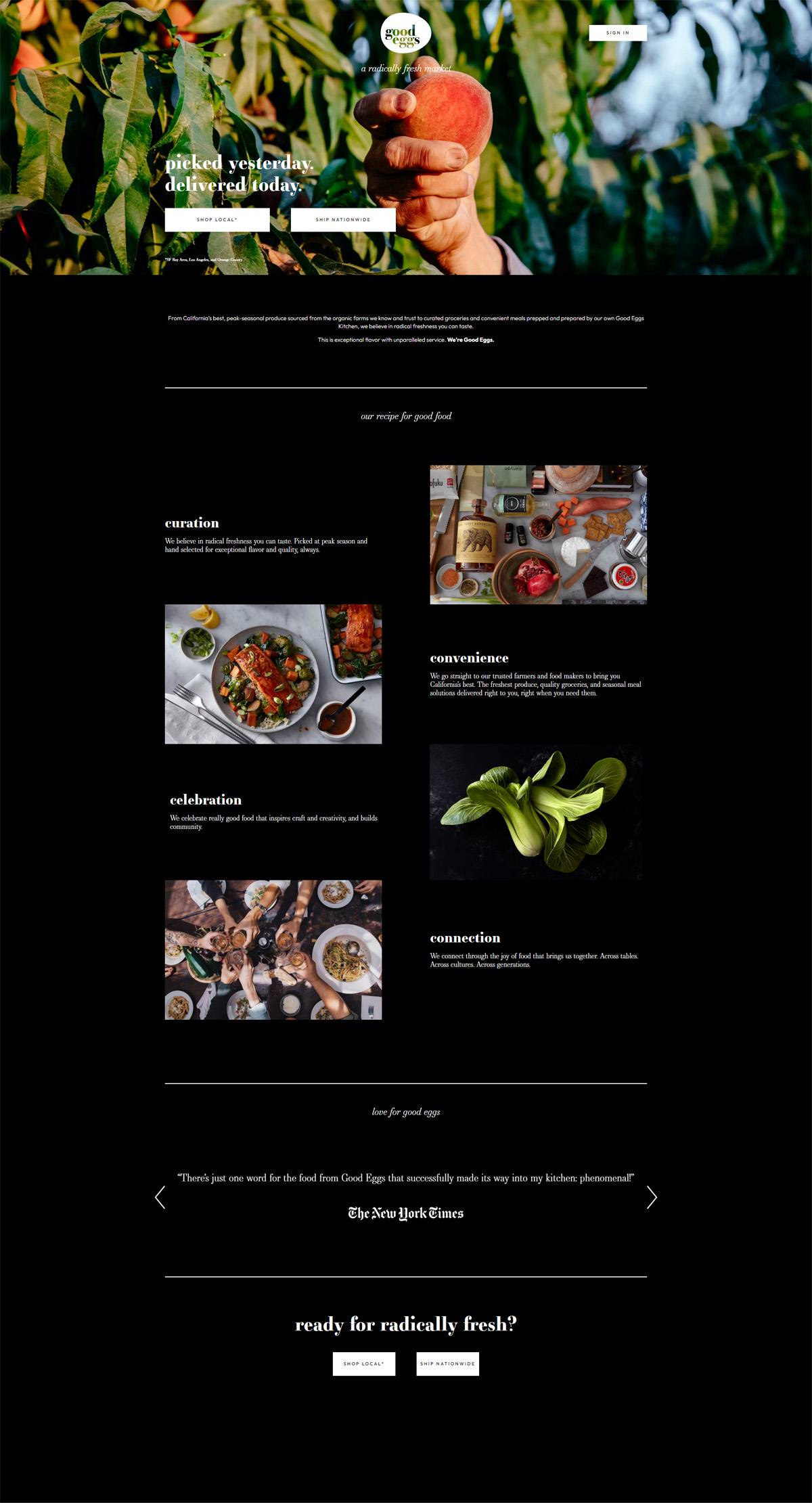 eCommerce website: Good Eggs