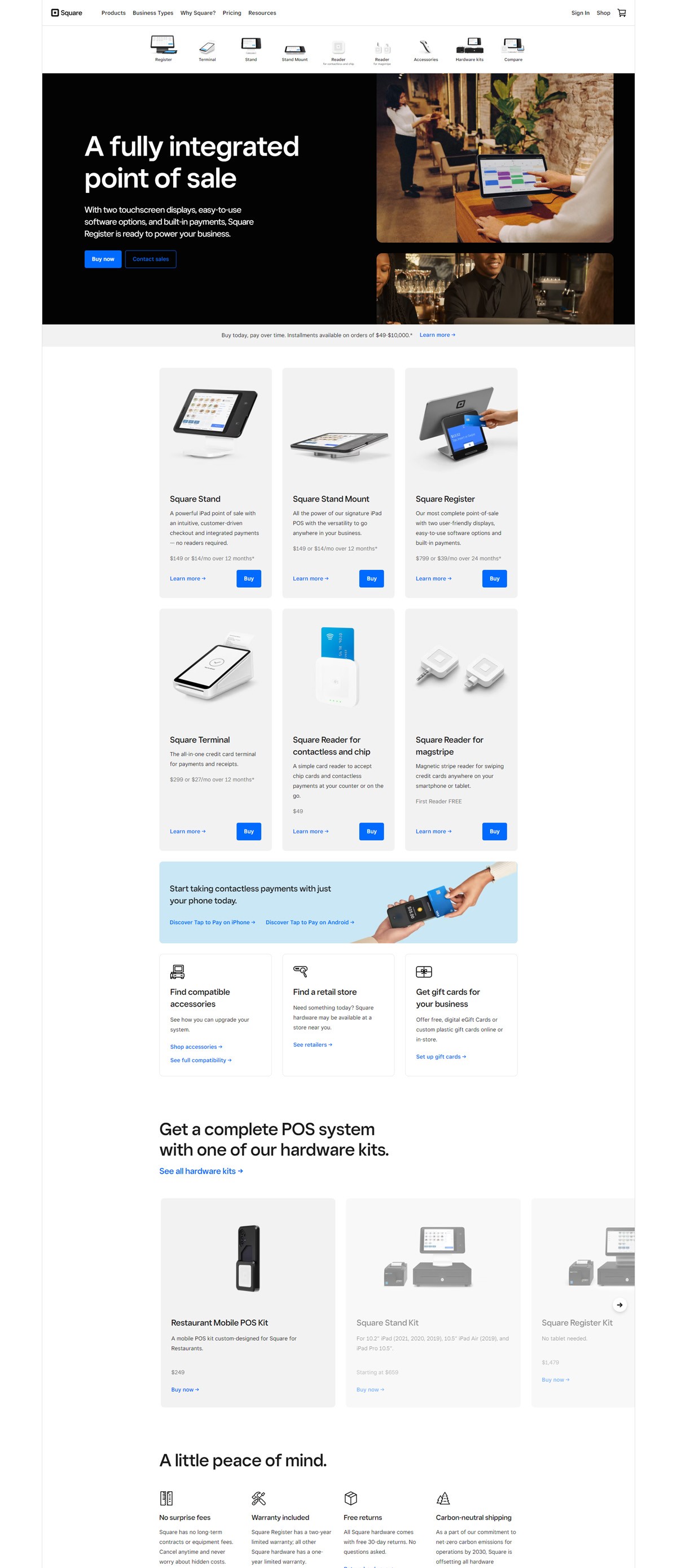 eCommerce website: Square
