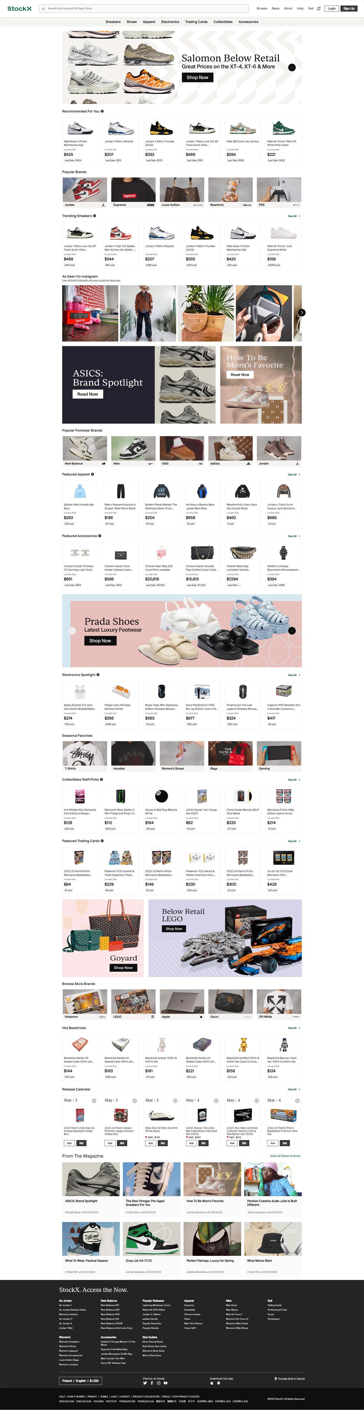 eCommerce website: StockX