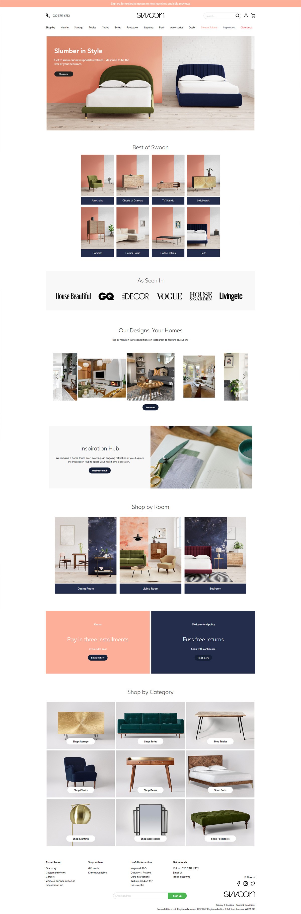 eCommerce website: Swoon Editions