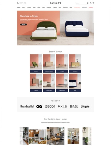 eCommerce website: Swoon Editions