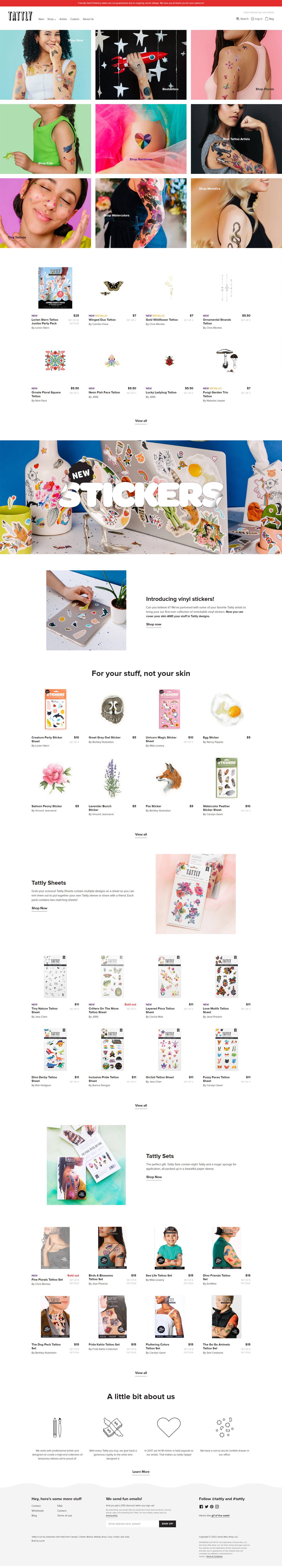 eCommerce website: Tattly