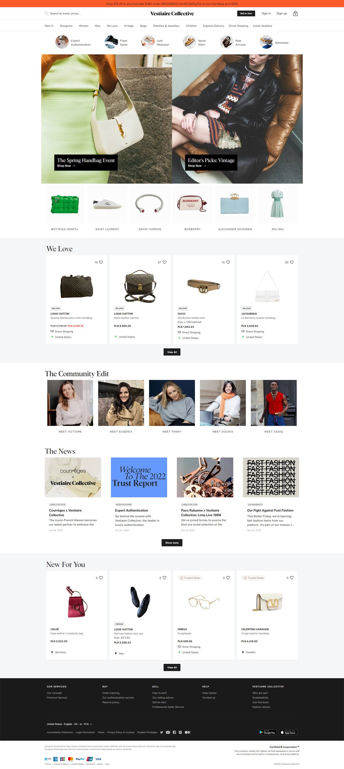 eCommerce website: Tradesy